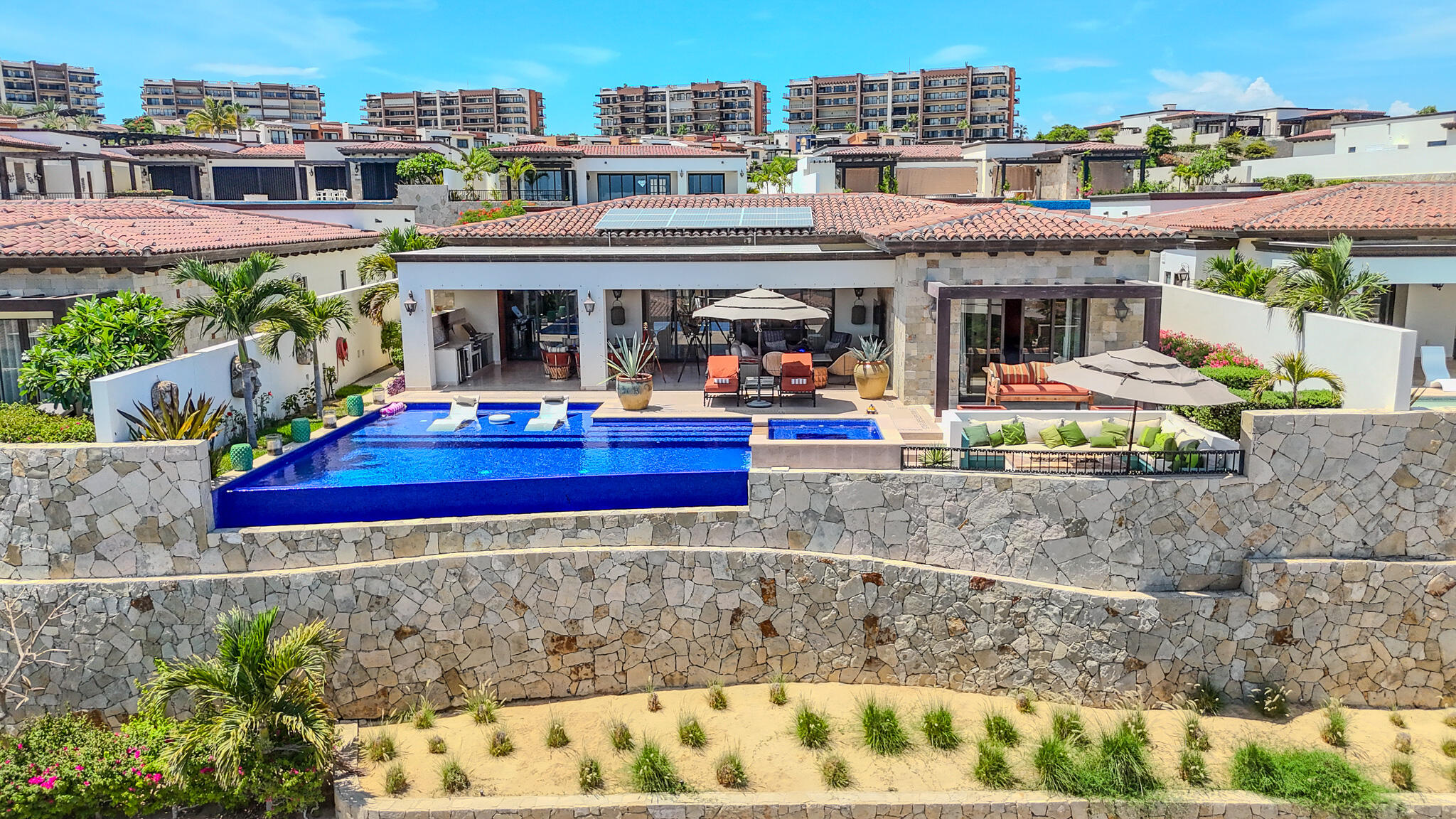 Palmilla Palmilla Estates Welcome to the epitome of opulence and functionality! This sprawling 5-bedroom, 6-bathroom estate nestled in the prestigious Palmilla Estates offers an unparalleled blend of elegance and efficiency.Bedrooms: Five spacious bedrooms designed for comfort and privacy, providing ample space for relaxation and rejuvenation.Bathrooms: Six beautifully appointed bathrooms, each exuding sophistication and convenience.Efficient Design: Meticulously crafted to embrace modern efficiency without compromising on luxury, ensuring sustainability and cost-effectiveness.3-Car Garage: A generous three-car garage providing secure parking and ample storage space for your vehicles and belongings. – 15, Palmilla Villa San Miguel, San Jose Corridor, San Jose Corridor, BS
