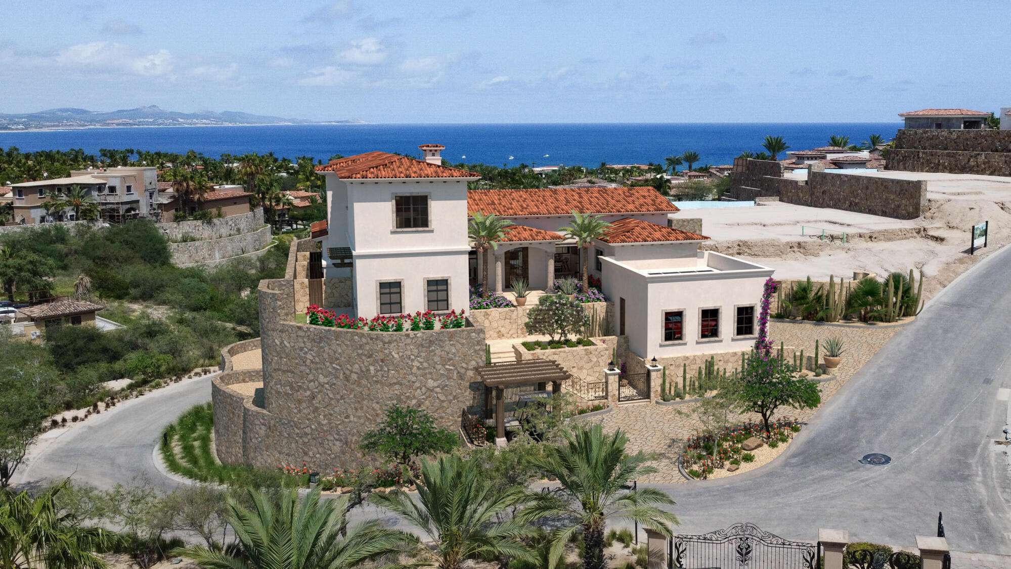 Palmilla Espiritu Del Mar This two story home is located within the exclusive gated community of Espiritu. The entrance surrounded by the interior courtyard will welcome you home; at the lower level a mesmerizing for sale