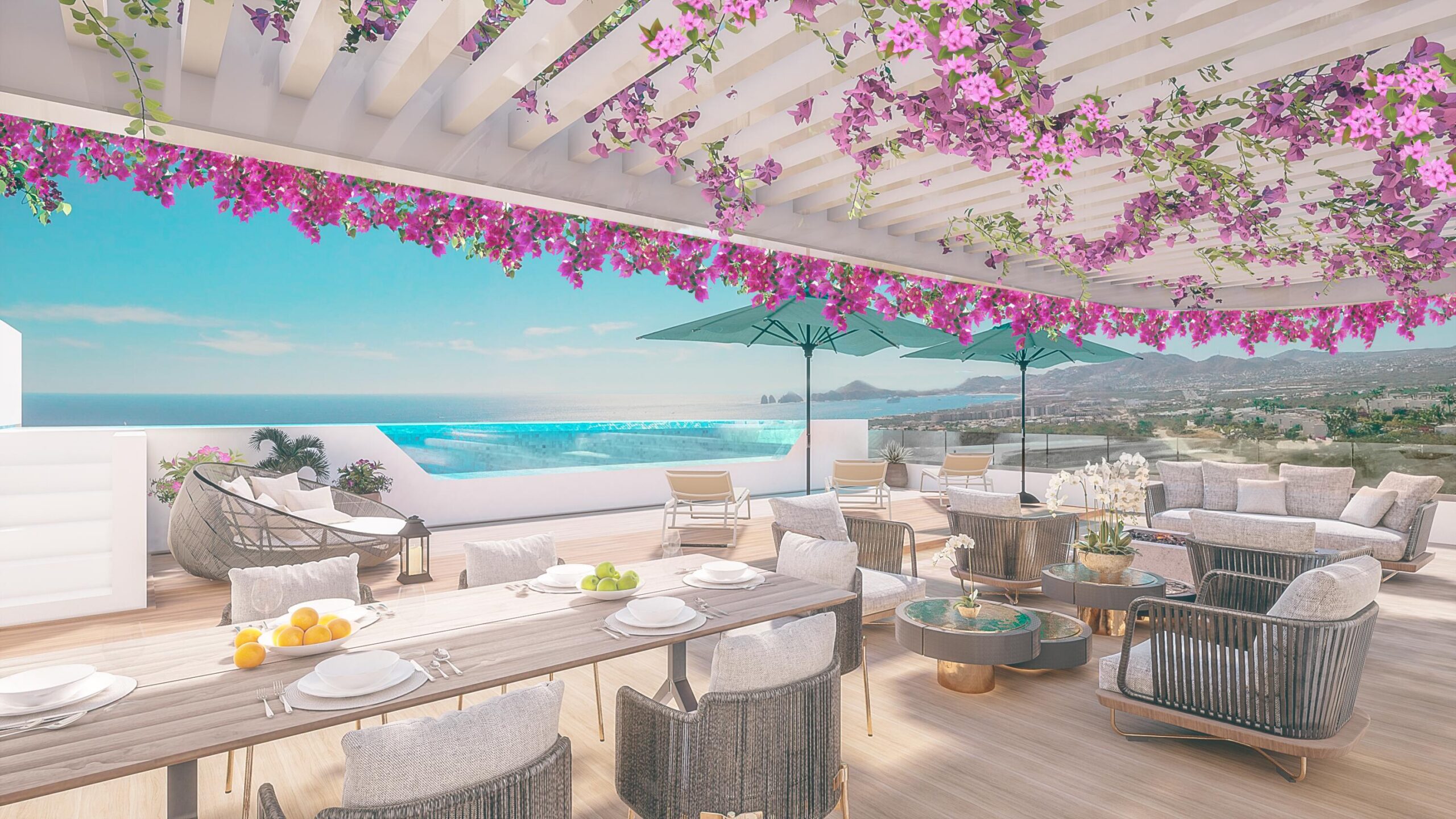 Palmilla Dunes Residence Club Experience elevated resort style living in this stunning 3-bedroom penthouse. Designed with an expansive open-concept layout, the living, dining, and kitchen areas flow seamlessly together, highlighted by oversized sliding glass doors that open to a spacious private terrace, ideal for outdoor dining and elegant entertaining.Each of the three bedrooms offers a beautifully appointed in-suite bathroom and refined furnishings, providing comfort, privacy, and a sophisticated retreat for residents and guests alike.The private rooftop terrace is designed for exceptional outdoor living, featuring a built-in BBQ, fire pit, and generous lounge seating--perfect for enjoying the ocean – The Dunes, San Jose Corridor, San Jose Corridor, BS